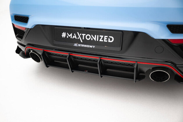 Heckansatz Diffusor passend für Hyundai Veloster N Mk2 roter Kern