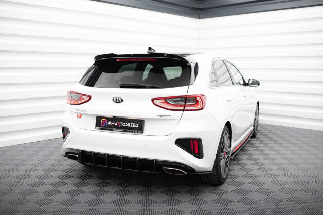 Heckansatz Diffusor passend für Kia Ceed GT Mk3 schwarz-rot