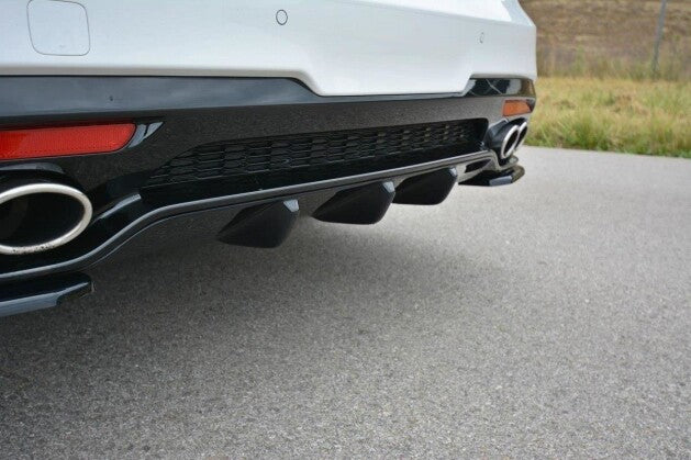 Heckansatz Diffusor passend für Kia Stinger Gt / GT-Line Mk1 schwarz Hochglanz