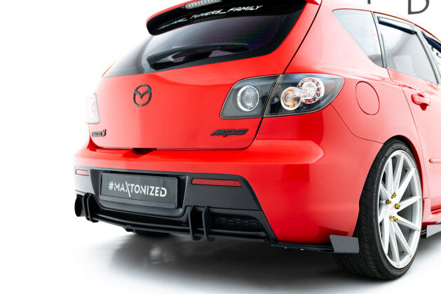 Heckansatz Diffusor passend für Mazda 3 MPS Mk1 EU Version schwarz-rot