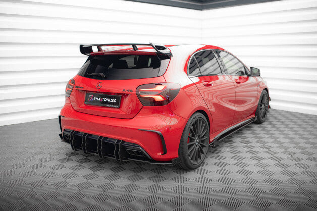 Heckansatz Diffusor passend für Mercedes A 45 AMG W176 FL roter Kern