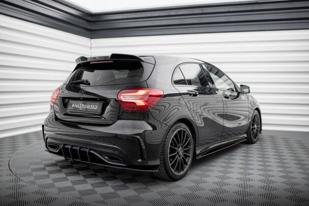 Heckansatz Diffusor passend für Mercedes A AMG-Line W176 FL roter Kern