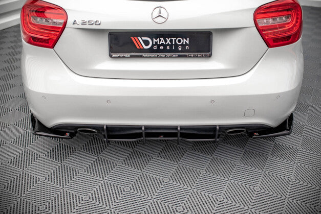 Heckansatz Diffusor passend für Mercedes A W176 schwarz matt
