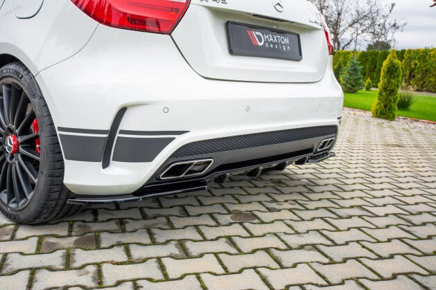 Heckansatz Diffusor passend für Mercedes A45 AMG W176 schwarz Hochglanz