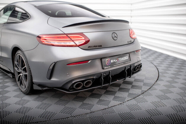 Heckansatz Diffusor passend für Mercedes-AMG C43 Coupe C205 FL schwarz-rot
