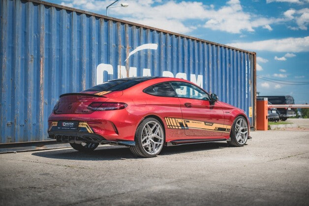 Heckansatz Diffusor passend für Mercedes-AMG C43 Coupe C205 roter Kern