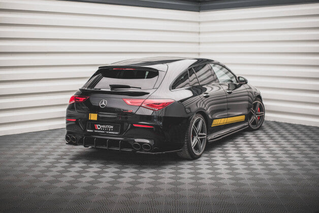 Heckansatz Diffusor passend für Mercedes-AMG CLA 35 / 45 Aero C118 schwarz-rot