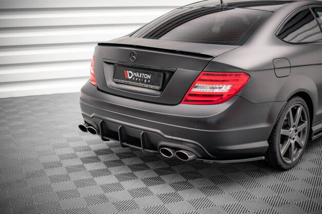 Heckansatz Diffusor passend für Mercedes C Coupe AMG-Line C204 roter Kern