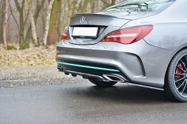 Heckansatz Diffusor passend für Mercedes CLA C117 AMG-LINE FL schwarz Hochglanz