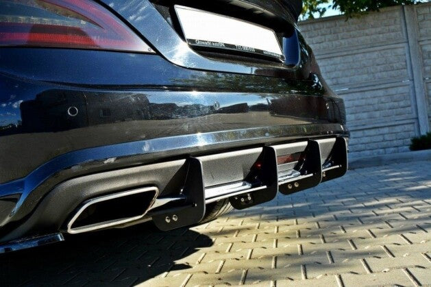 Heckansatz Diffusor passend für Mercedes CLS C218 AMG LINE schwarz matt