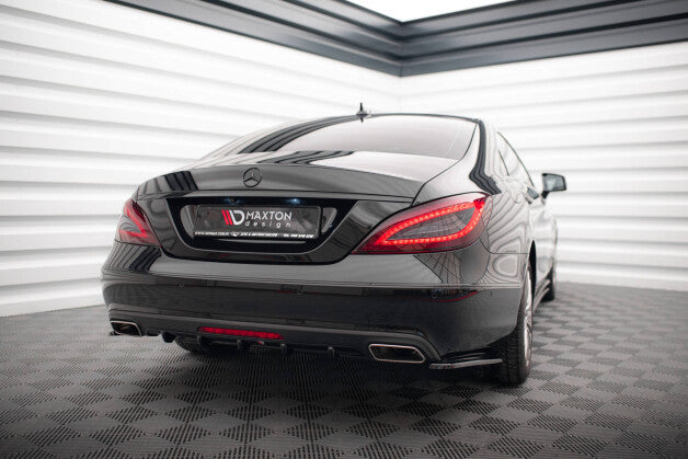 Heckansatz Diffusor passend für Mercedes CLS C218 schwarz Hochglanz