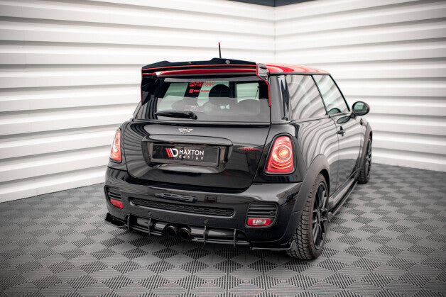 Heckansatz Diffusor passend für Mini Cooper John Cooper Works R56 schwarz-rot
