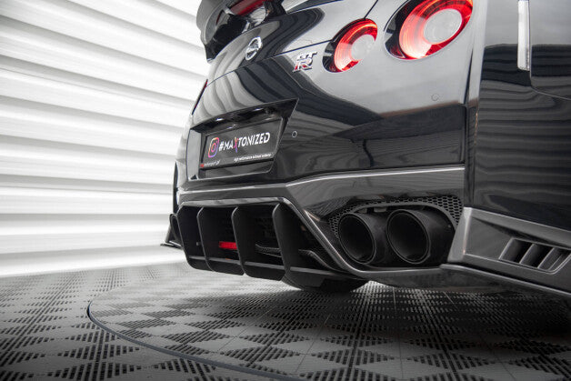 Heckansatz Diffusor passend für Nissan GTR R35 FL schwarz-rot