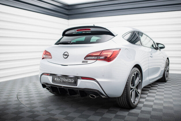 Heckansatz Diffusor passend für Opel Astra GTC OPC-Line J (Einzelauspuff li. re.) schwarz Hochglanz