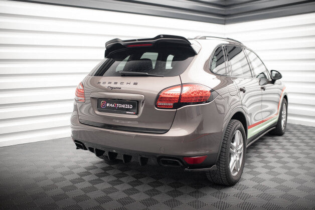 Heckansatz Diffusor passend für Porsche Cayenne Turbo / Standard Mk2 schwarz Hochglanz