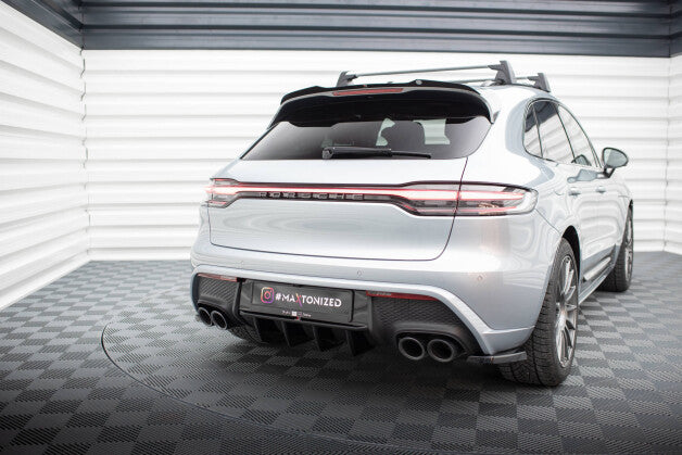 Heckansatz Diffusor passend für Porsche Macan Mk1 FL 2 schwarz Hochglanz