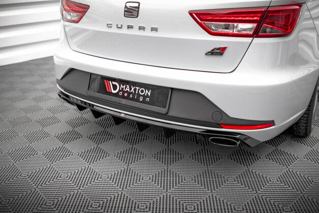 Heckansatz Diffusor passend für Seat Leon CUPRA Sportstourer Mk3 schwarz Hochglanz