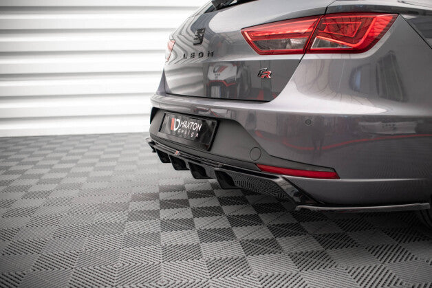 Heckansatz Diffusor passend für Seat Leon FR Sportstourer Mk3 schwarz Hochglanz