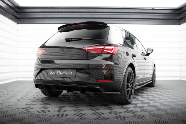 Heckansatz Diffusor passend für Seat Leon Mk3 FL schwarz Hochglanz