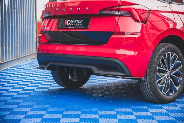 Heckansatz Diffusor passend für Skoda Kamiq Mk1 schwarz Hochglanz