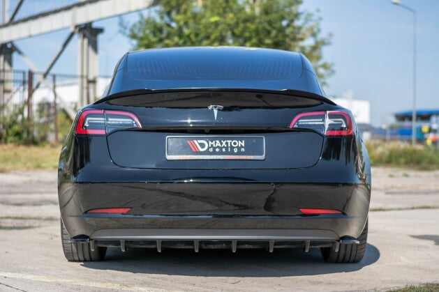 Heckansatz Diffusor passend für Tesla Model 3 schwarz Hochglanz