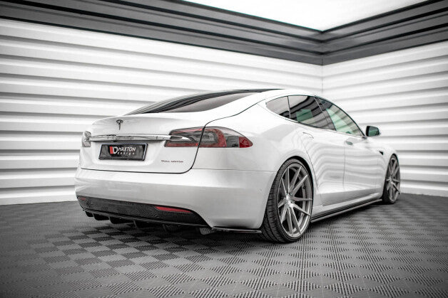 Heckansatz Diffusor passend für Tesla Model S FL schwarz Hochglanz