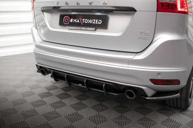 Heckansatz Diffusor passend für Volvo XC60 R-Design Mk1 FL roter Kern