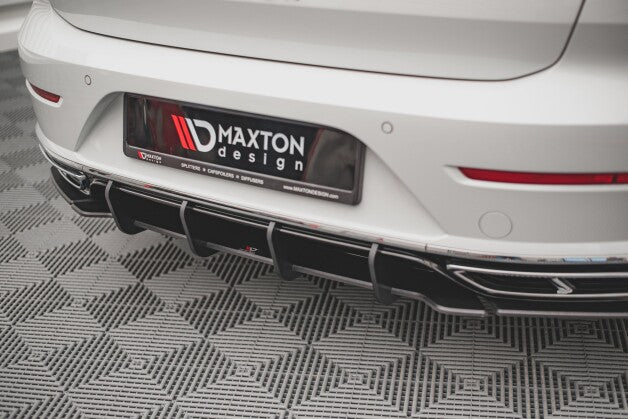 Heckansatz Diffusor passend für VW Arteon R-Line FL schwarz-rot