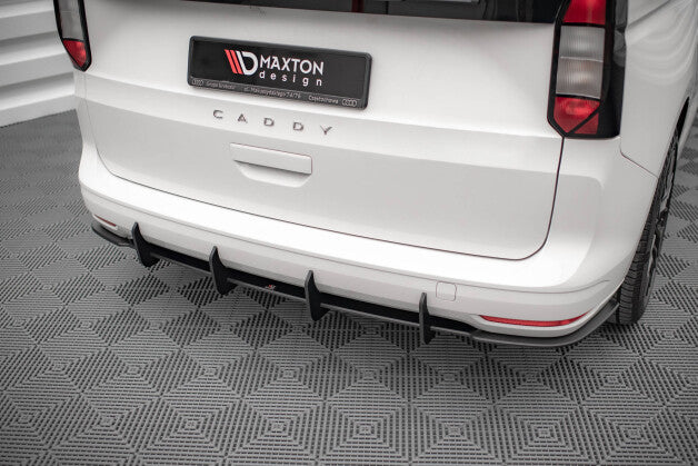Heckansatz Diffusor passend für VW Caddy Mk5 schwarz matt