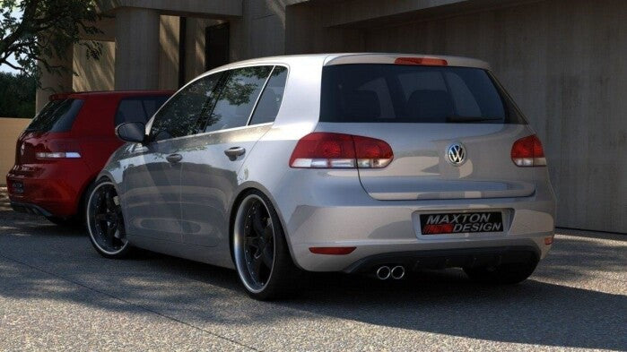 Heckansatz Diffusor passend für VW Golf 6 MIT 1 AUSPUFF schwarz Hochglanz