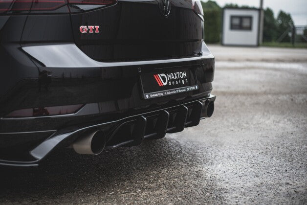 Heckansatz Diffusor passend für VW Golf 7 GTI TCR schwarz-rot