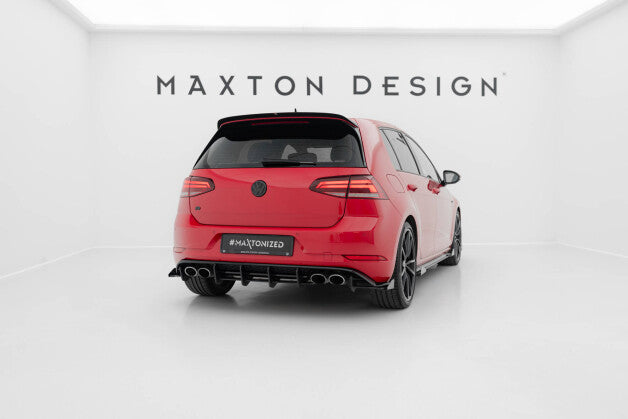 Heckansatz Diffusor passend für VW Golf 7 R FL schwarz-rot