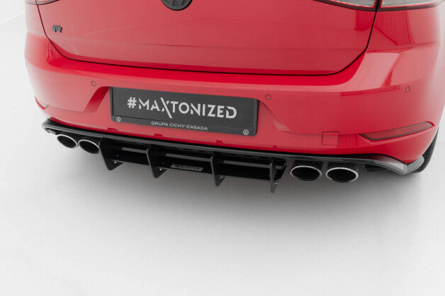 Heckansatz Diffusor passend für VW Golf R Mk7 FL schwarz matt