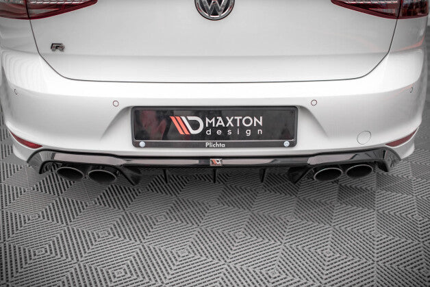 Heckansatz Diffusor passend für VW Golf R Mk7 schwarz Hochglanz