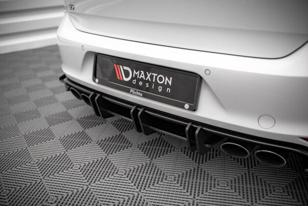Heckansatz Diffusor passend für VW Golf R Mk7 schwarz matt