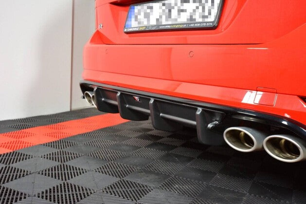 Heckansatz Diffusor passend für VW Golf R Variant Mk7 FL schwarz Hochglanz