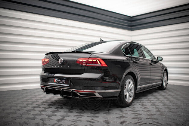 Heckansatz Diffusor passend für VW Passat B8 FL schwarz-rot