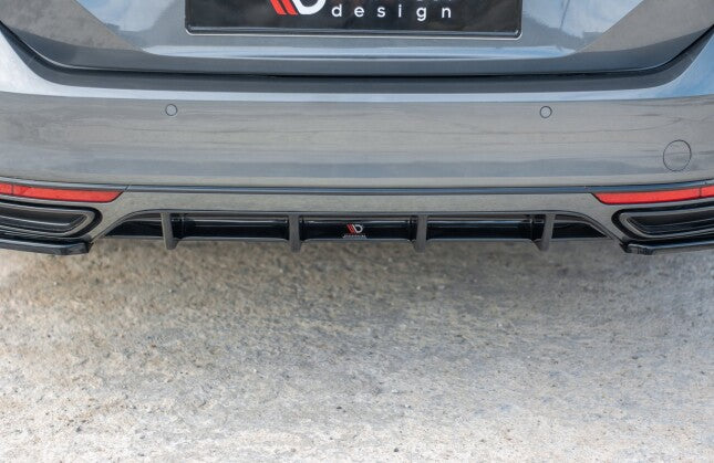 Heckansatz Diffusor passend für VW Passat R-Line B8 schwarz Hochglanz