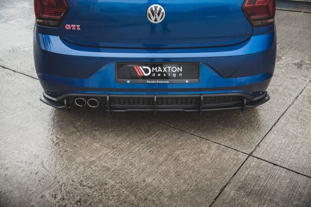 Heckansatz Diffusor passend für VW Polo GTI Mk6 schwarz-rot