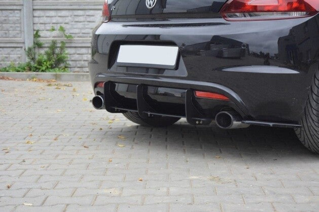 Heckansatz Diffusor passend für VW Scirocco R schwarz matt