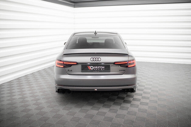 Heckansatz Diffusor V.1 passend für Audi A4 S-line B9 (Doppelauspuff li.) schwarz Hochglanz