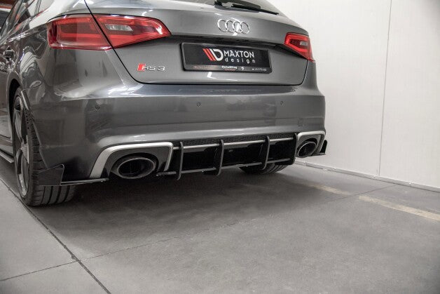 Heckansatz Diffusor V.1 passend für Audi RS3 8V Sportback schwarz-rot