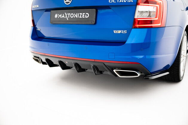 Heckansatz Diffusor V.1 passend für Skoda Octavia RS Mk3 / Mk3 FL Hatchback / Kombi schwarz Hochglanz
