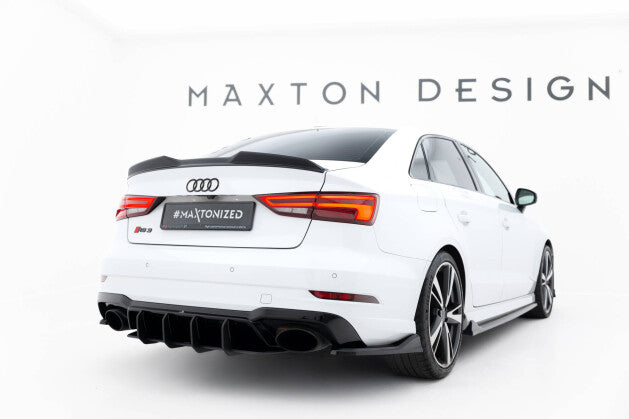 Heckansatz Diffusor V.2 passend für Audi RS3 Limousine 8V FL roter Kern