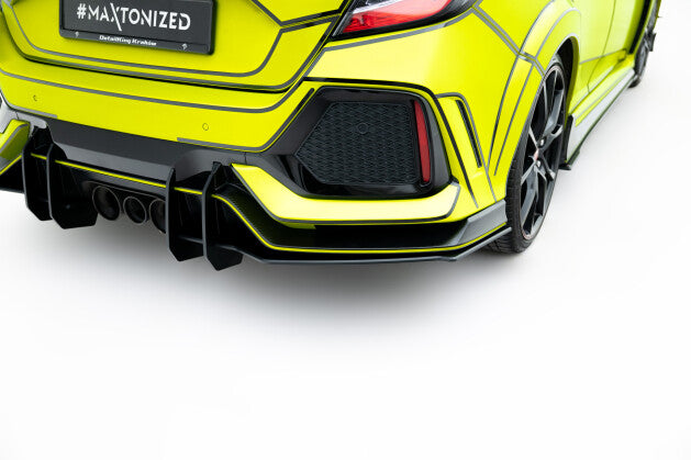 Heckansatz Diffusor V.2 passend für Honda Civic Type-R Mk10 / Mk10 Facelift roter Kern