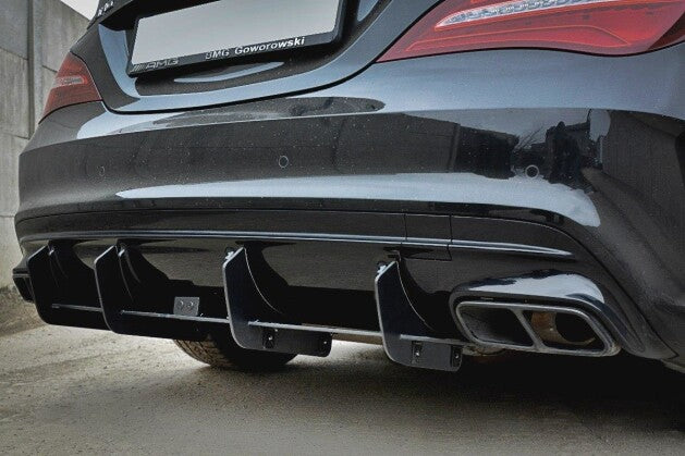 Heckansatz Diffusor V.2 passend für Mercedes CLA A45 AMG C117 FL schwarz matt
