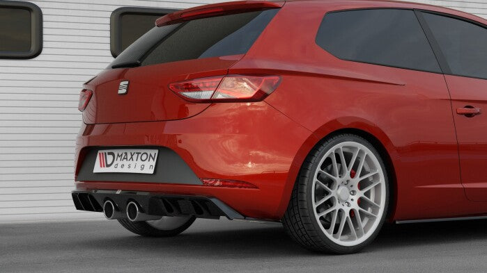 Heckansatz Diffusor V.2 passend für Seat Leon CUPRA Mk3 FL Hatchback schwarz Hochglanz