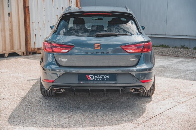 Heckansatz Diffusor V.2 passend für Seat Leon CUPRA ST Mk3 FL schwarz Hochglanz