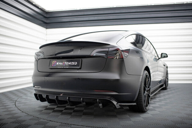 Heckansatz Diffusor V.2 passend für Tesla Model 3 schwarz Hochglanz