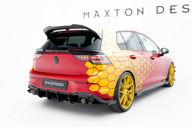 Heckansatz Diffusor V.2 passend für VW Golf GTI Clubsport Mk8 FL schwarz-rot
